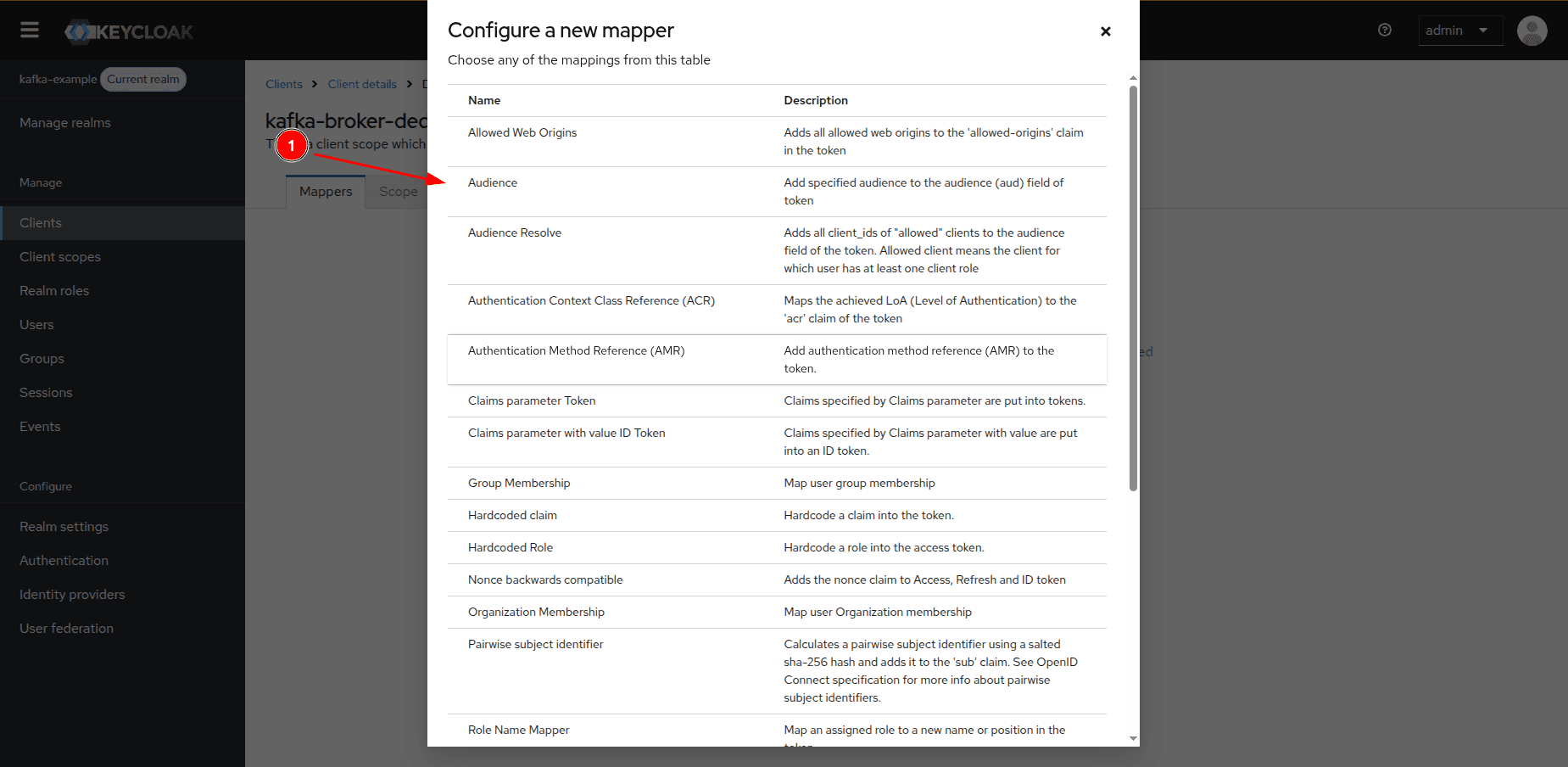 Adicionar mapper — passo 2.